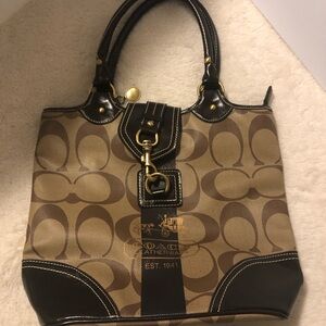 Coach Purse Monogram Print Brown